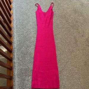 Pink midi sweater dress